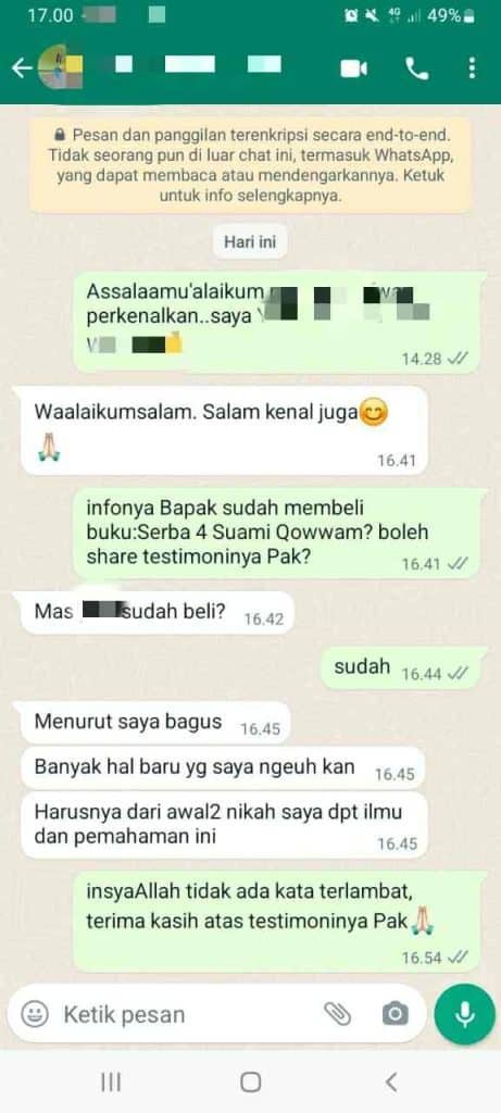 testimoni 1 Ebook Serba 4 Menjadi Suami Qowwam